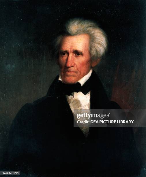 Portrait of Andrew Jackson , American politician, seventh President of the United States of America. Painting by Asher Brown Durand . New York, New...