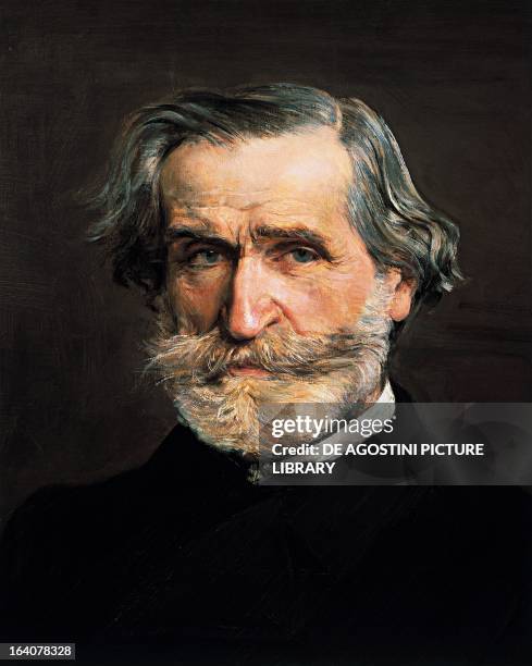 Portrait of Giuseppe Verdi , Italian composer. Painting by Giovanni Boldini . Detail. Milano, Casa Di Riposo Per Musicisti Fondazione Giuseppe Verdi