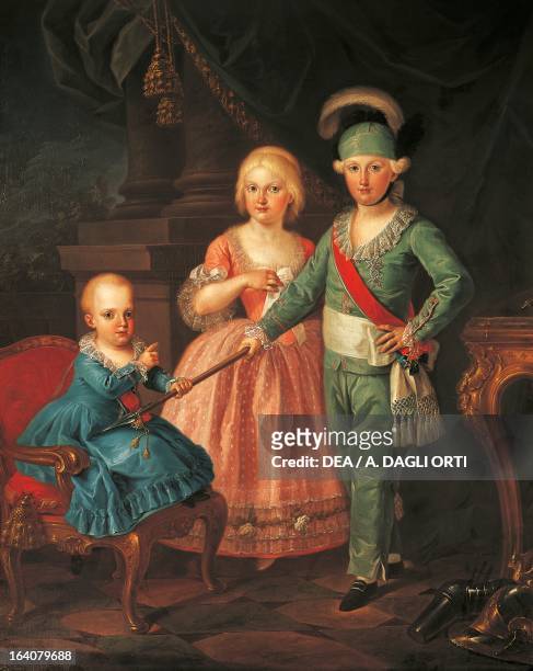 The children of Charles III of Bourbon, king of Naples and the Two Sicilies and Maria Amelia of Saxony, Queen of the Two Sicilies. Italy, 18th...