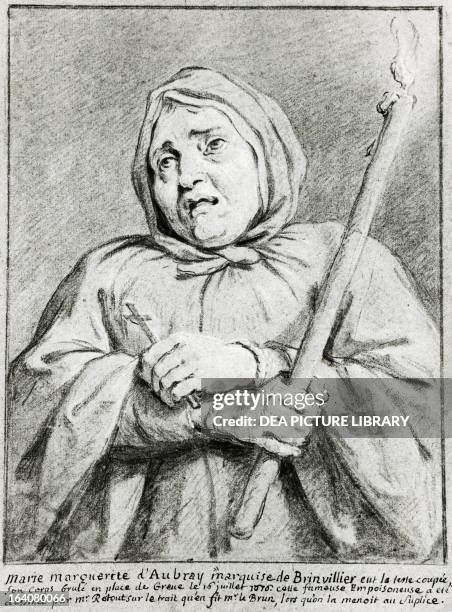 Portrait of Marie-Madeleine d'Aubray , Marchioness of Brinvilliers chief suspect in the affair of the poisons. Drawing. Paris, Hôtel Carnavalet