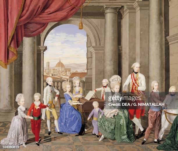 Portrait of the royal family of Leopold II, Holy Roman Emperor , also Grand Duke of Tuscany as Peter Leopold,1781. Florence, Palazzo Pitti