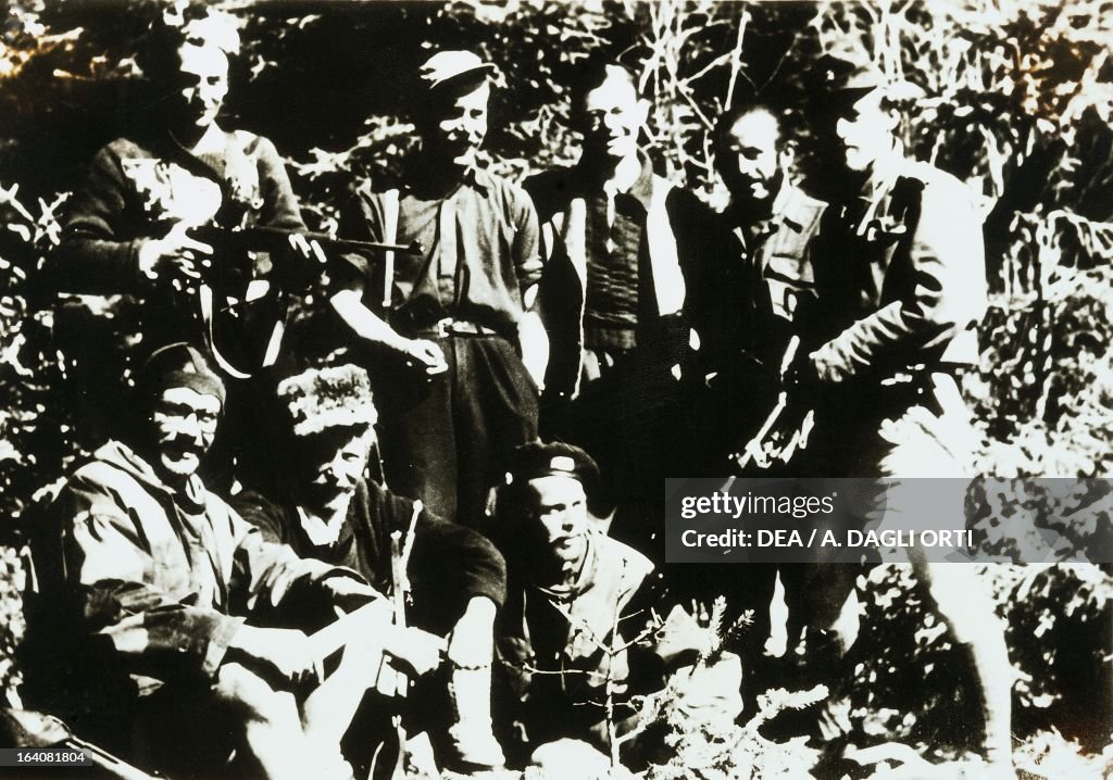 Formation of partisans in the mountains of Vicenza...