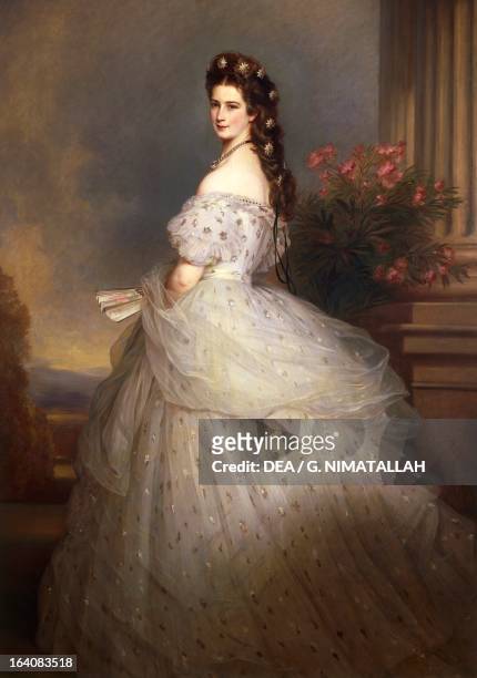 Portrait of Elisabeth of Austria , Empress of Austria. Painting by Franz Xaver Winterhalter . Vienna, Kunsthistorisches Museum