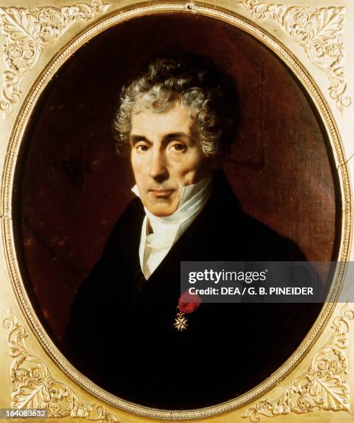 Portrait of Luigi Cherubini , Italian composer. Engraving. Florence, Museo Strumenti Musicali Conservatorio Cherubini