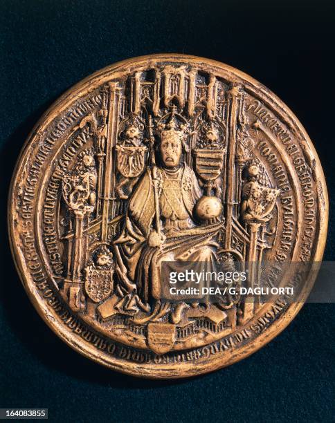 Seal of Albert V of Austria , Duke of Austria and King of Germany. Emperor of the Holy Roman Empire under the name of Albert II. Strasbourg, Musée...