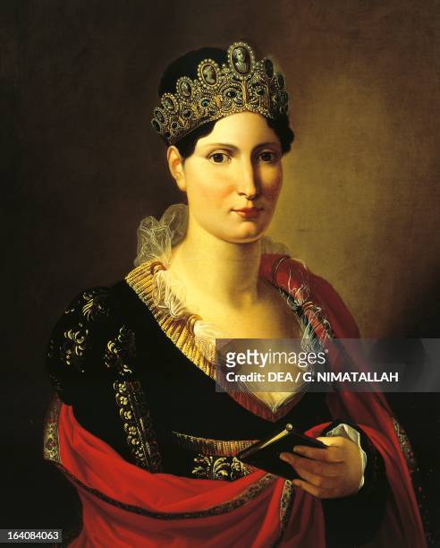 Portrait of Maria Anna Bonaparte, known as Elisa married Baciocchi, daughter of Carlo Maria Buonaparte and Letizia Ramolino, sister of Napoleon...