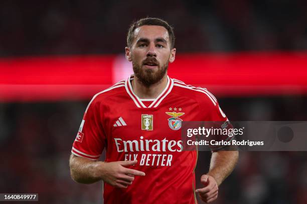 Orkun Kokcu of SL Benfica during the Liga Portugal Betclic match between SL Benfica and Vitoria Guimaraes at Estadio do Sport Lisboa e Benfica on...