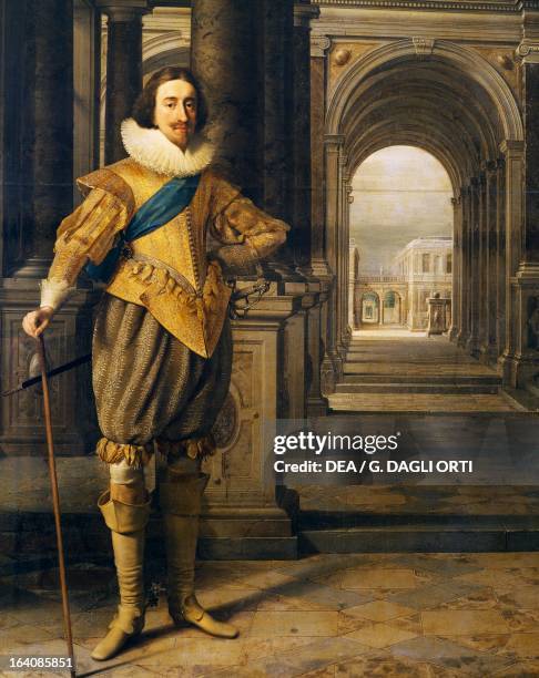 Portrait of Charles I Stuart King of England, Scotland, Ireland and France. Painting by Daniel Mytens I and Heinrich Steenwyck. Turin, Galleria...