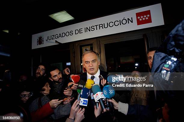 Deputy Esteban Gonzalez Pons attends Madrid court to hear statements from witnesses of the 'Noos Case', in which Princess Cristina's husband Inaki...