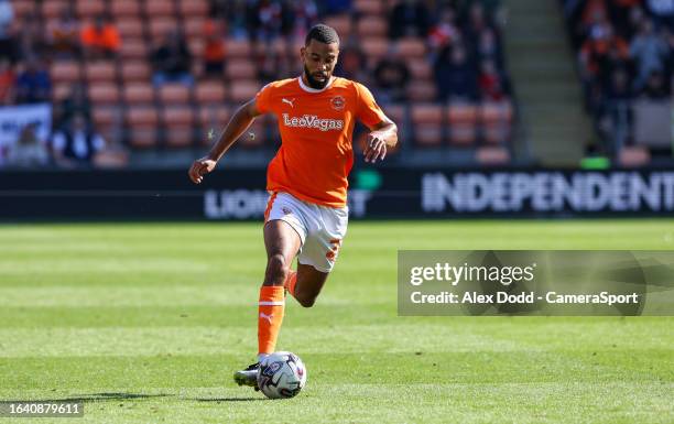 Blackpool's CJ Hamilton in action during the Sky Bet League One match between Blackpool and Wigan Athletic at Bloomfield Road on September 2, 2023 in...