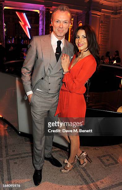 Gary Kemp and Lauren Kemp attend the dinner to celebrate The David Bowie Is exhibition in partnership with Gucci and Sennheiser at the Victoria and...