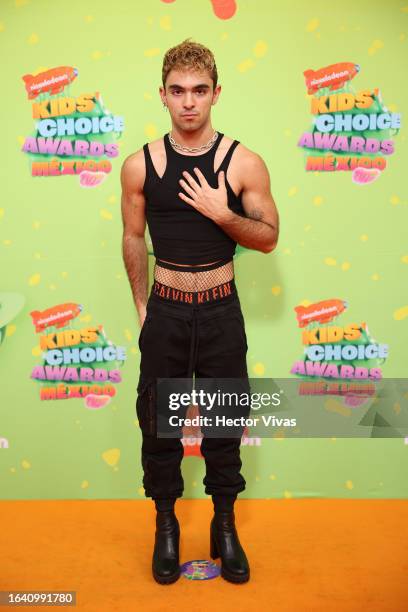 Joaquin Bondoni poses during the orange carpet for the 'Kids Choice Awards Mexico 2023' at Auditorio Nacional on August 26, 2023 in Mexico City,...