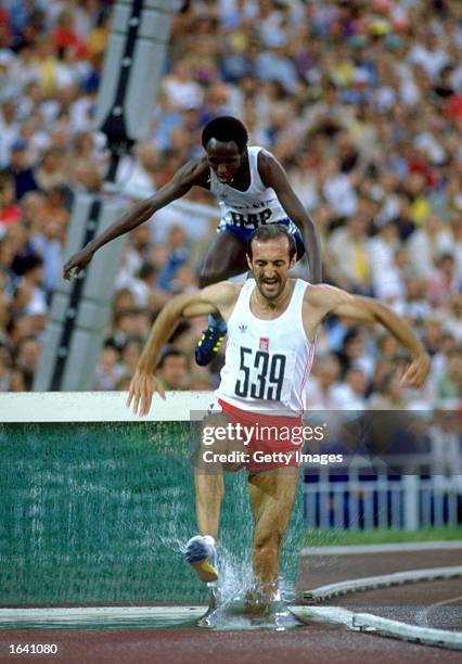 Bronislaw Malinowski of Poland in action during the Mens 3000 metres Steeplechase event of the 1980 Olympic Games at the Lenin Stadium in Moscow,...