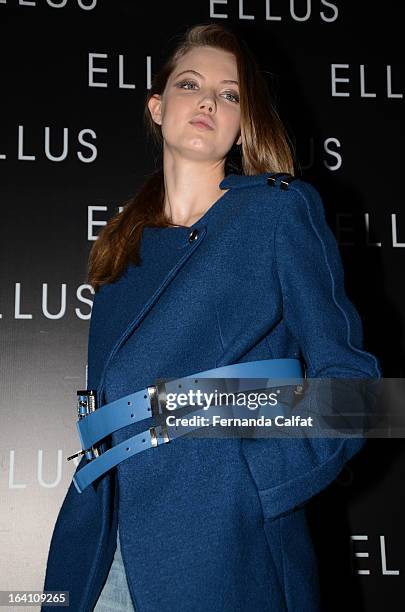 Lindsey Wixson backstage at the Ellus show during Sao Paulo Fashion Week Summer 2013/2014 on March 19, 2013 in Sao Paulo, Brazil.
