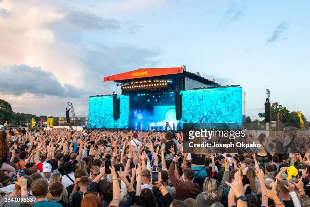 General view of the main stage on day 2 of Reading Festival 2023 at Richfield Avenue on August 26, 2023 in Reading, England.