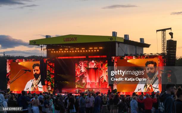 Foals performs on Day 2 of Leeds Festival 2023 at Bramham Park on August 26, 2023 in Leeds, England.