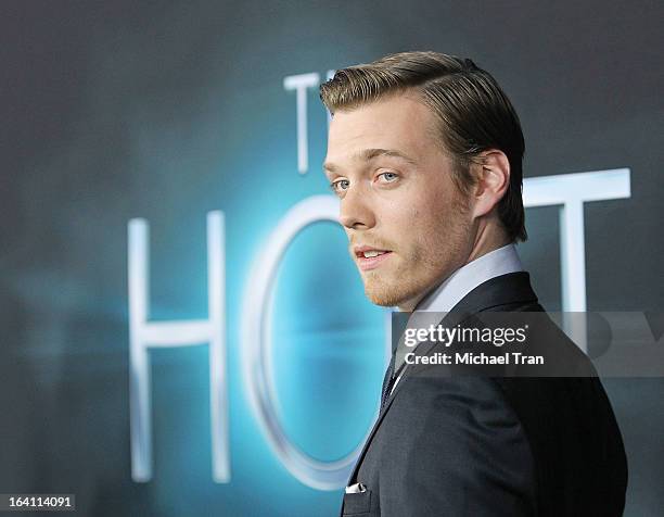 Jake Abel arrives at the Los Angeles premiere of "The Host" held at ArcLight Cinemas Cinerama Dome on March 19, 2013 in Hollywood, California.