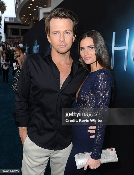 Actors Sean Patrick Flanery and Lauren Hill attend the premiere of Open Road Films "The Host" at ArcLight Cinemas Cinerama Dome on March 19, 2013 in...