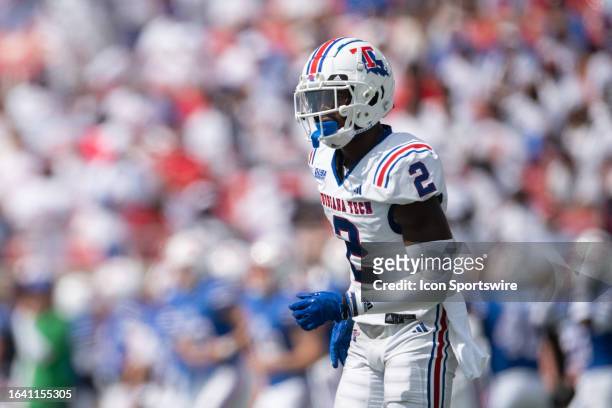 Louisiana Tech Bulldogs defensive back Cecil Singleton Jr. Comes off the field after a 3rd down stop during a college football game between against...