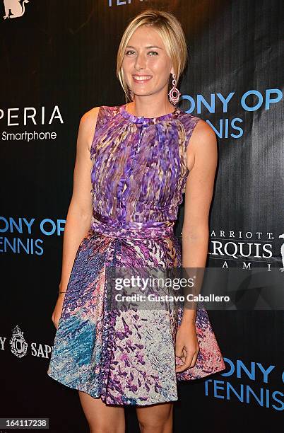 Maria Sharapova arrives at Sony Open Player Party 2013 at JW Marriott Marquis on March 19, 2013 in Miami, Florida.
