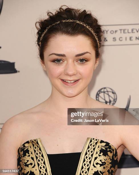 Actress Maisie Williams attends an evening with "Game Of Thrones" at TCL Chinese Theatre on March 19, 2013 in Hollywood, California.