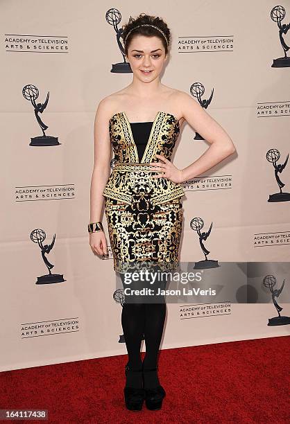 Actress Maisie Williams attends an evening with "Game Of Thrones" at TCL Chinese Theatre on March 19, 2013 in Hollywood, California.