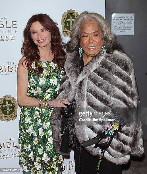 Executive Producer/actress Roma Downey and actress Della Reese attend "The Bible Experience" Opening Night Gala at The Bible Experience on March 19,...