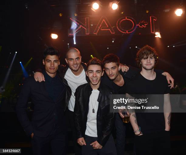 Musical group The Wanted performs at 1 OAK Nightclub at The Mirage Hotel & Casino on March 19, 2013 in Las Vegas, Nevada.