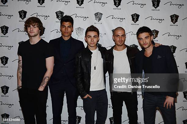 Musical group The Wanted arrive at 1 OAK Nightclub at The Mirage Hotel & Casino on March 19, 2013 in Las Vegas, Nevada.