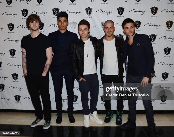 Musical group The Wanted arrive at 1 OAK Nightclub at The Mirage Hotel & Casino on March 19, 2013 in Las Vegas, Nevada.