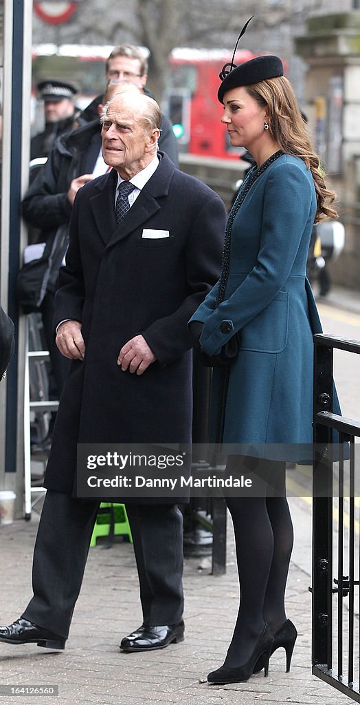 The Queen, Duke Of Edinburgh & Duchess Of Cambridge Visit Baker Street Underground Station