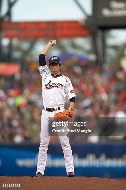 World Baseball Classic: Team Japan Kenta Maeda on mound during during Semifinals vs Team Puerto Rico at AT&T Park. Phoenix, AZ 3/17/2013 CREDIT: Brad...