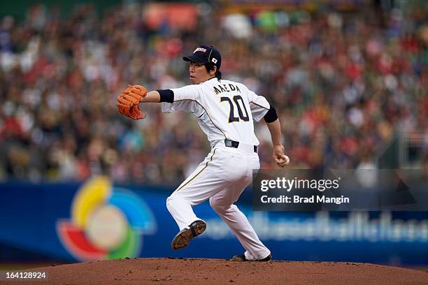 World Baseball Classic: Team Japan Kenta Maeda in action, pitching vs Team Puerto Rico during Semifinals at AT&T Park. Phoenix, AZ 3/17/2013 CREDIT:...