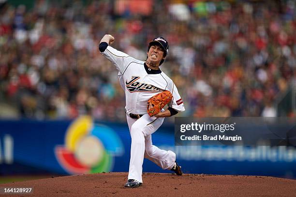 World Baseball Classic: Team Japan Kenta Maeda in action, pitching vs Team Puerto Rico during Semifinals at AT&T Park. Phoenix, AZ 3/17/2013 CREDIT:...