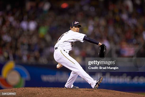 World Baseball Classic: Team Japan Atsushi Nohmi in action, pitching vs Team Puerto Rico during Semifinals at AT&T Park. Phoenix, AZ 3/17/2013...