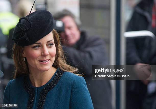 Catherine, Duchess of Cambridge visits Baker Street Underground Station to celebrate the Underground's 150th Birthday on March 20, 2013 in London,...