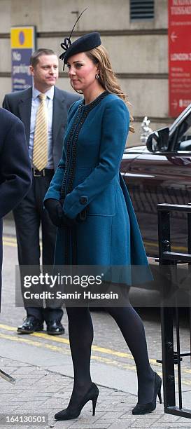 Catherine, Duchess of Cambridge visits Baker Street Underground Station to celebrate the Underground's 150th Birthday on March 20, 2013 in London,...