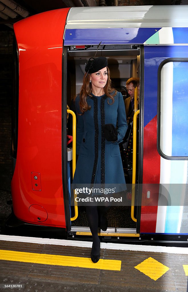 The Queen, Duke Of Edinburgh & Duchess Of Cambridge Visit Baker Street Underground Station