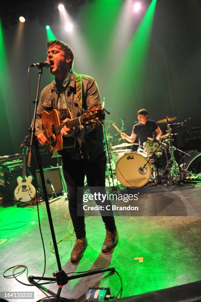 Tom Rowlett and Chris Mardon of Dexters perform on stage at O2 Shepherd's Bush Empire on March 17, 2013 in London, England.