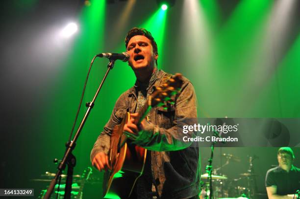 Tom Rowlett and Chris Mardon of Dexters perform on stage at O2 Shepherd's Bush Empire on March 17, 2013 in London, England.