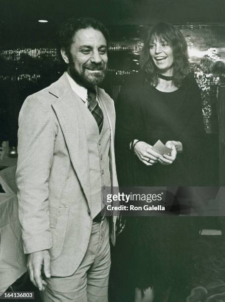 Activist Abbie Hoffman and wife Johanna Lawrenson attend 10th Anniversary Party for Poets and Writers on October 22, 1980 at Roseland Ballroom in New...