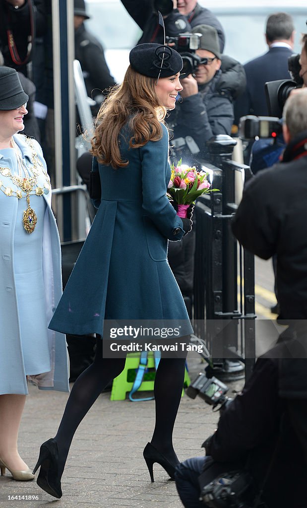 The Queen, Duke Of Edinburgh & Catherine, Duchess of Cambridge Visit Baker Street Underground Station