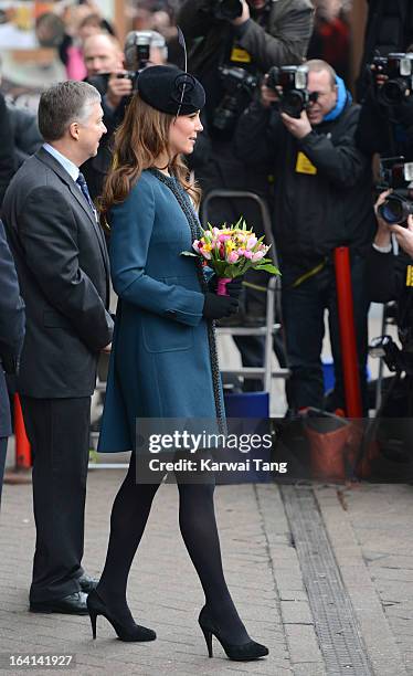 Catherine, Duchess of Cambridge visits Baker Street Underground Station to mark the 150th anniversary of the London Underground on March 20, 2013 in...