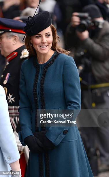 Catherine, Duchess of Cambridge visits Baker Street Underground Station to mark the 150th anniversary of the London Underground on March 20, 2013 in...
