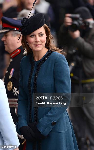 Catherine, Duchess of Cambridge visits Baker Street Underground Station to mark the 150th anniversary of the London Underground on March 20, 2013 in...