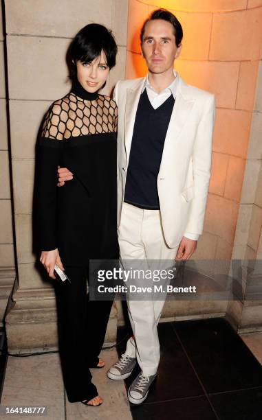 Edie Campbell and Otis Ferry attend the private view for the 'David Bowie Is' exhibition in partnership with Gucci and Sennheiser at the Victoria and...