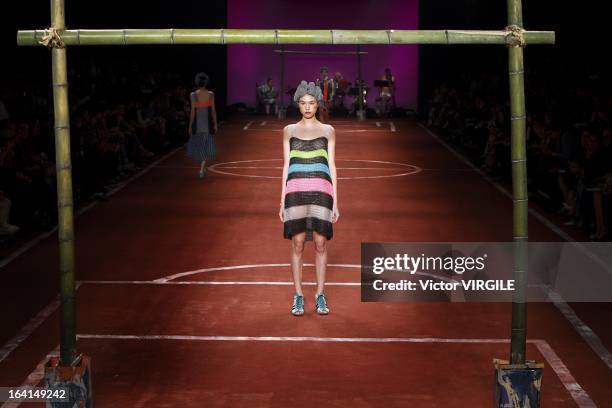 Backstage and atmosphere during Ronaldo Fraga show as part of Sao Paulo Fashion Week Spring Summer 2013/2014 on March 19, 2013 in Sao Paulo, Brazil.