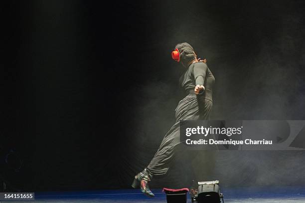 Claudia Tagbo performs on stage during The 29th International Festival Mont-Blanc D'Humour on March 20, 2013 in Saint-Gervais-les-Bains, France.