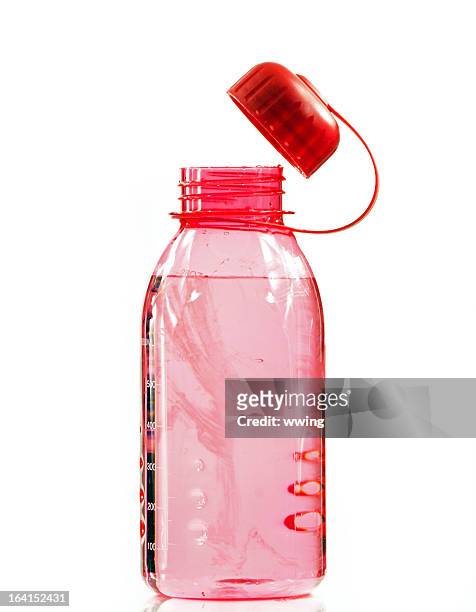 pink water bottle - water bottle on white stock pictures, royalty-free photos & images