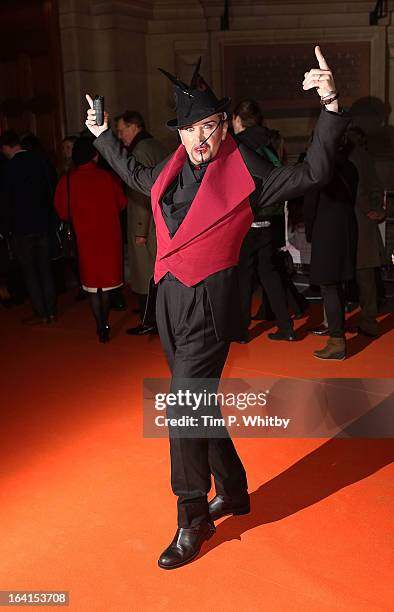 Steve Strange attends the private view of 'David Bowie Is' at Victoria & Albert Museum on March 20, 2013 in London, England.